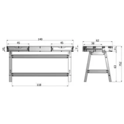 WOOOD Nikki Bureau - Grenenhout - Wit - 75x140x62 New