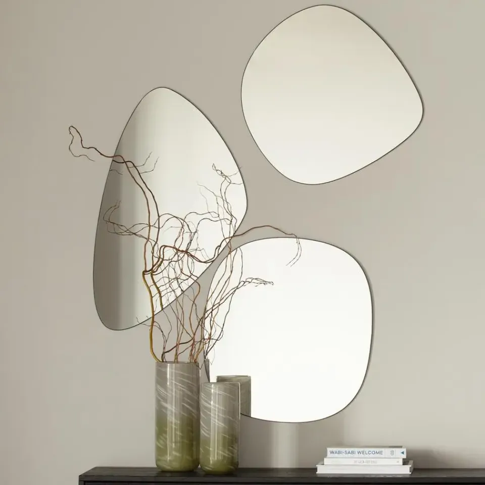 WOOOD Philou Spiegel - Glas/Metaal - Zwart - 60x59x0,5 Outlet