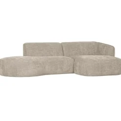 WOOOD Polly Chaise Longue - Polyester - Zand - 71x258x105/150