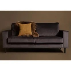 WOOOD Robin 2,5-Zits Bank - Fluweel - Grijs - 80x180x93 Outlet