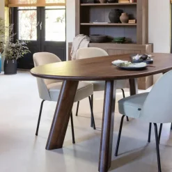 WOOOD Roundly Eetkamertafel - Mangohout - Walnoot - 76x200x100 Sale