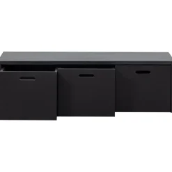WOOOD Silke Kistbank Met Lades - Grenen - Diepzwart - 36x120x50 Hot