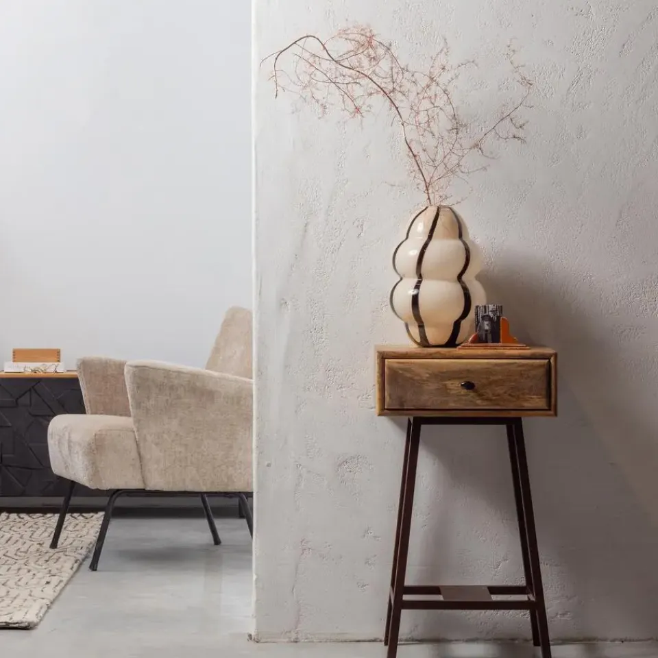 WOOOD Skybox Sidetable - Hout/Metaal - Naturel - 70x45x30 Sale