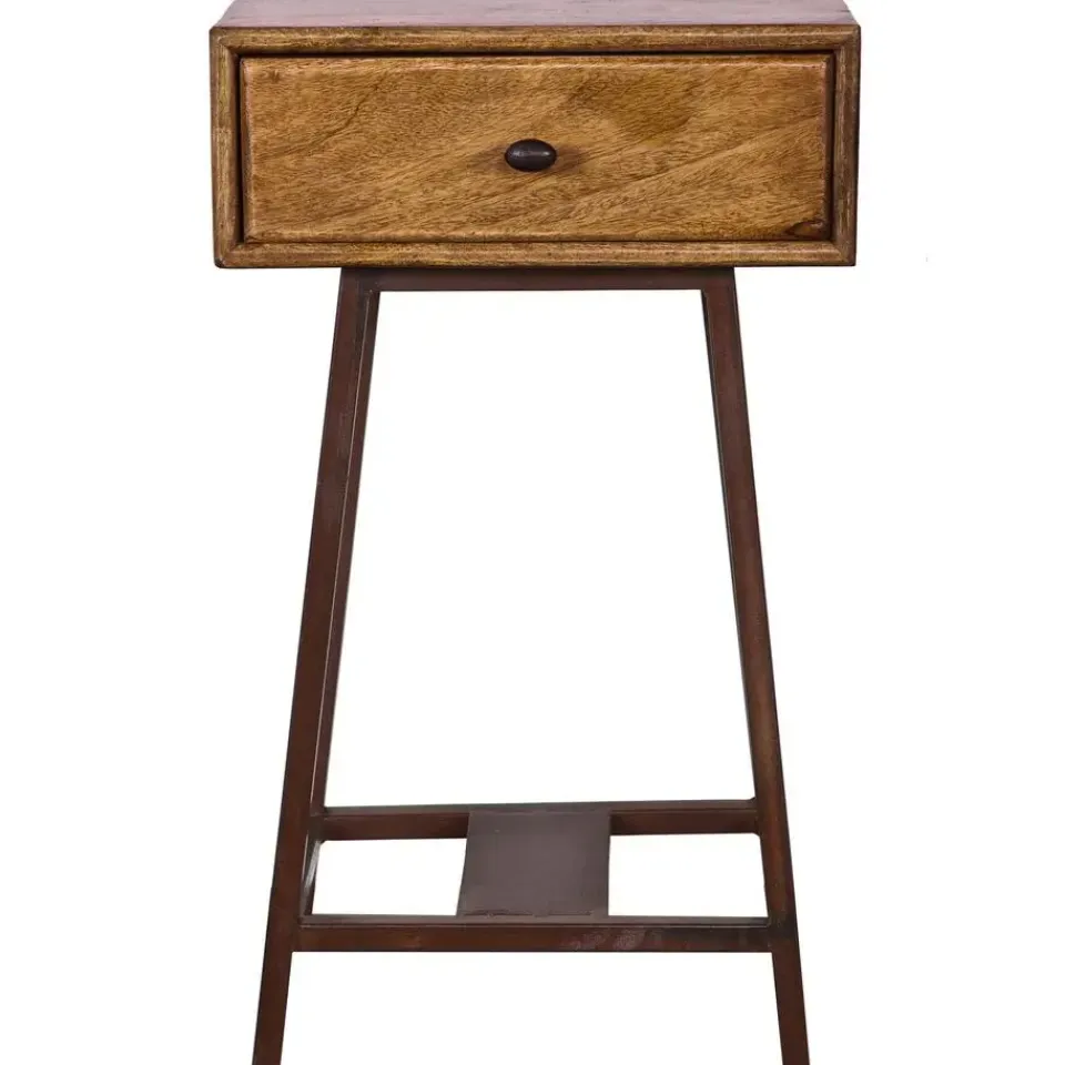 WOOOD Skybox Sidetable - Hout/Metaal - Naturel - 70x45x30 Sale