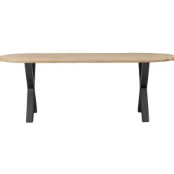WOOOD Tablo Tafel Ovaal met Alkmaar Poot - Eiken/Metaal - 75x220x90 Online