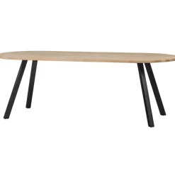 WOOOD Tablo Tafel Ovaal met 2-Standen Poot - Eiken/Metaal - 75x220x90 Clearance