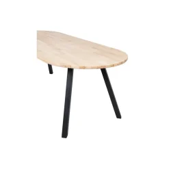 WOOOD Tablo Tafel Ovaal met 2-Standen Poot - Eiken/Metaal - 75x220x90 Clearance