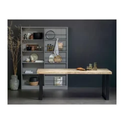 WOOOD Tablo Tafel Visgraat met U-poot - Mango - 78x180x90 New