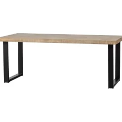 WOOOD Tablo Tafel Visgraat met U-Poot - Mango - 75x200x90 Best