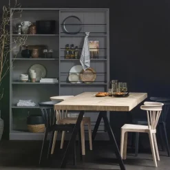 WOOOD Tablo Tafelblad - Mango Visgraat - White Wash - 5,5x200x90 New