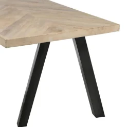 WOOOD Tablo Tafelblad - Mango Visgraat - White Wash - 5,5x200x90 New