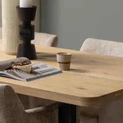 WOOOD Tablo Tafelblad Curved - Eiken - Naturel - 5x199x88 New