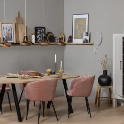 WOOOD Tablo Tafelblad Ovaal - Eiken - Onbehandeld - 2,4x220x90 New