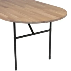 WOOOD Tablo Tafelblad Ovaal Incl. H-Poot - Onbehandeld - Eiken/Metaal Discount