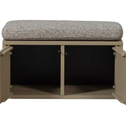 WOOOD Turner Opbergbank Incl. Kussen- Grenen - Mud - 47x80x44 Clearance