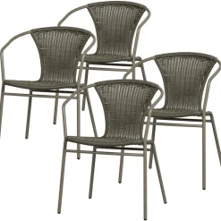 WOOOD Weston Stoelen Buiten - Rattan/Metaal - Jungle - Set van 4 Clearance