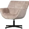 WOOOD Wibo Draaifauteuil - Chenille - Taupe - 94x71x83 Clearance