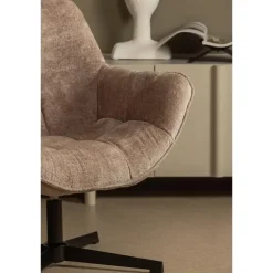 WOOOD Wibo Draaifauteuil - Chenille - Taupe - 94x71x83 Clearance