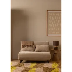 WOOOD Xem Slaapbank - 1-Persoons - Chenille stof - Naturel - 80x122x92 Best