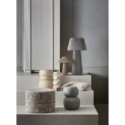 WOOOD Yago Poef - Polyester - Naturel - 43x60x60 Online