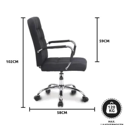 Xairo Milaan - Bureaustoel - Stof - Zwart Discount