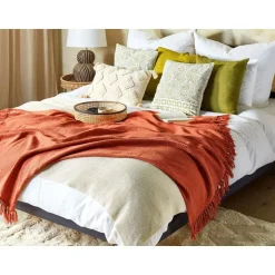 Beliani YARSA - Plaid - Rood - 125 x 150 cm - Katoen Hot