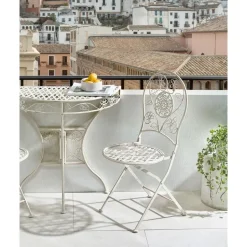 Leen Bakker YAVIZA - Set van 2 tuinstoelen - Lichtbeige - IJzer Sale