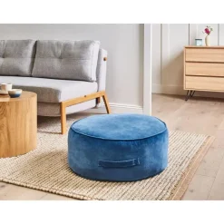 Leen Bakker YULLE - Poef - Blauw - Fluweel