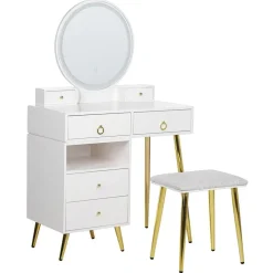 Beliani YVES - Kaptafel - Wit - MDF Best