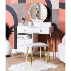 Beliani YVES - Kaptafel - Wit - MDF Best