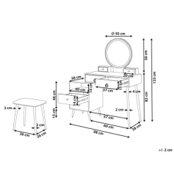 Beliani YVES - Kaptafel - Wit - MDF Best