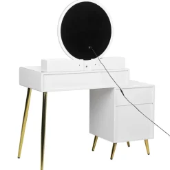 Beliani YVES - Kaptafel - Wit - MDF Best