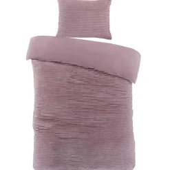 Zavelo Dorien Rib Teddy Dekbedovertrek Roze-2-persoons (200 x 200/220 cm) Clearance