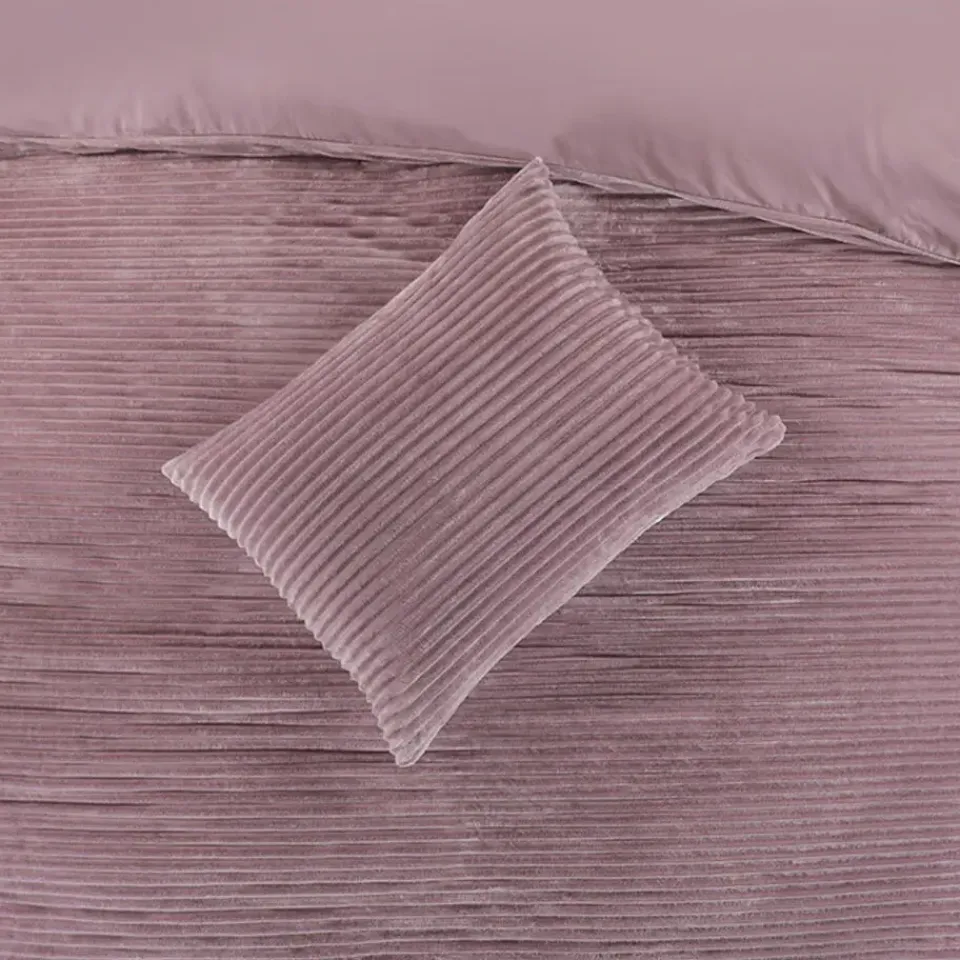 Zavelo Dorien Rib Teddy Dekbedovertrek Roze-1-persoons (140 x 200/220 cm) Online