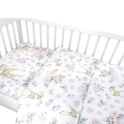 Zavelo Ledikant Dekbedovertrek Hertje Roze 100 x 135 cm Outlet