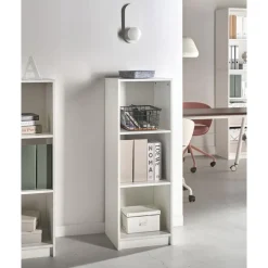 Leen Bakker ZEHNA - Boekenkast 3 planken - Wit - 40 x 40 cm - Vezelplaat Clearance