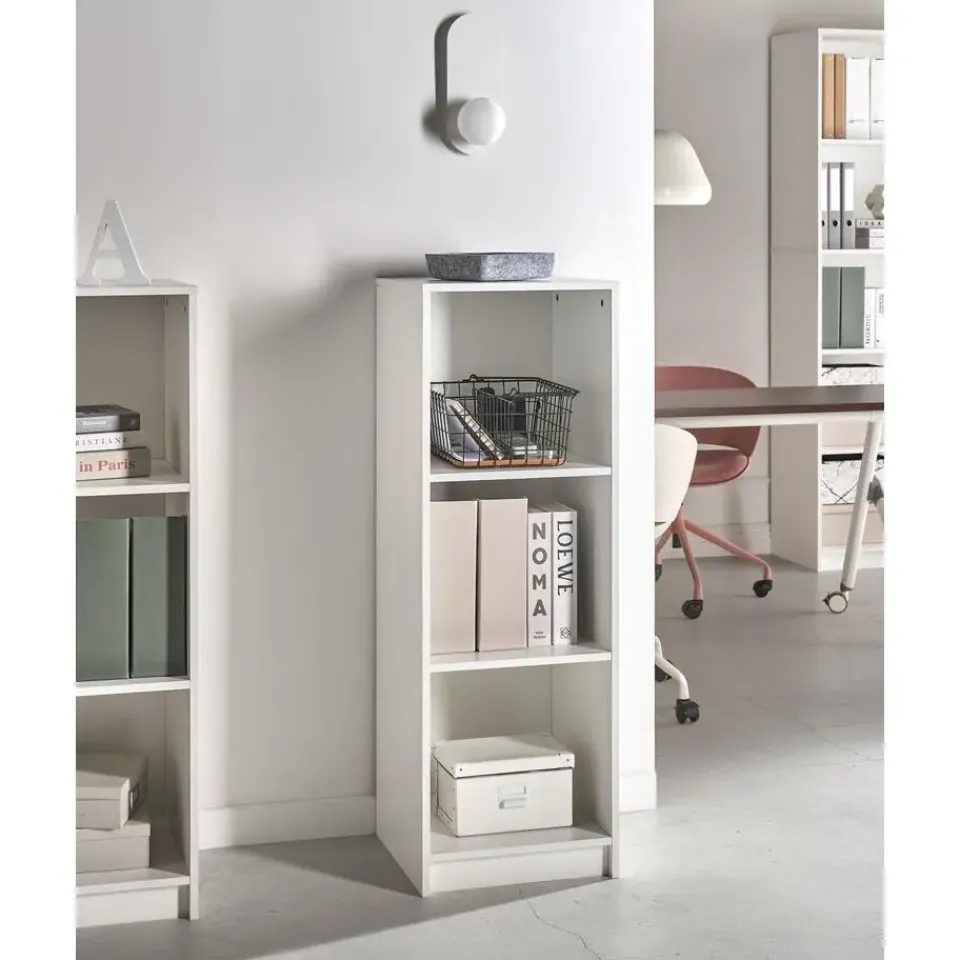 Leen Bakker ZEHNA - Boekenkast 3 planken - Wit - 40 x 40 cm - Vezelplaat Clearance