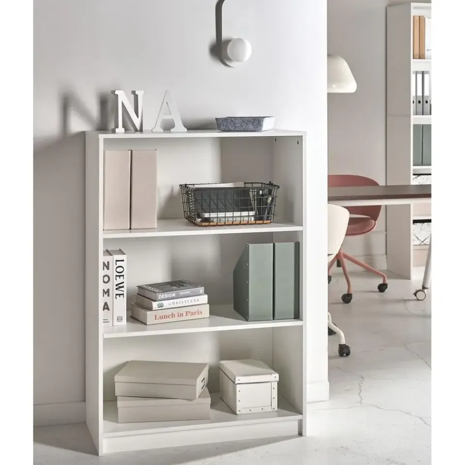 Leen Bakker ZEHNA - Boekenkast 3 planken - Wit - 80 x 40 cm - Vezelplaat Best