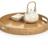 Zeller Dienblad - bamboe hout - rond - 38 x 5 cm - serveerblad Sale