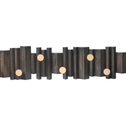 Leen Bakker ZILLAH - Wandgemonteerde kapstok - Zwart - Dennenhout Best